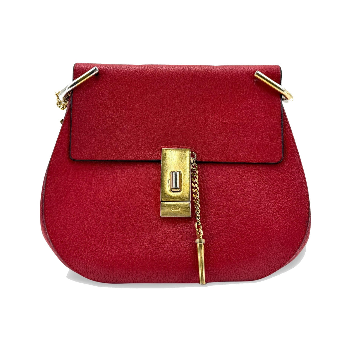 Chloe Drew Leather, Red, Leather, Crossbody Bag