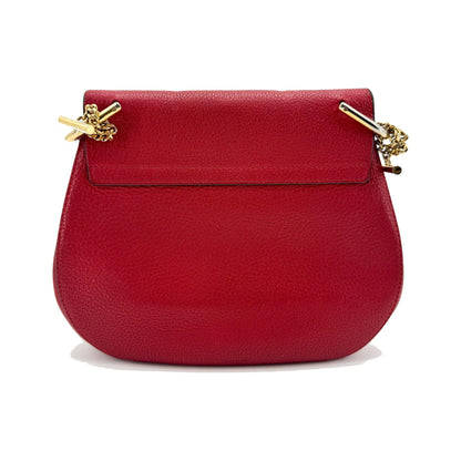 Chloe Drew Leather, Red, Leather, Crossbody Bag