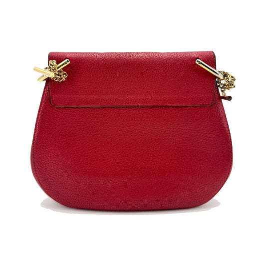 Chloe Drew Leather, Red, Leather, Crossbody Bag