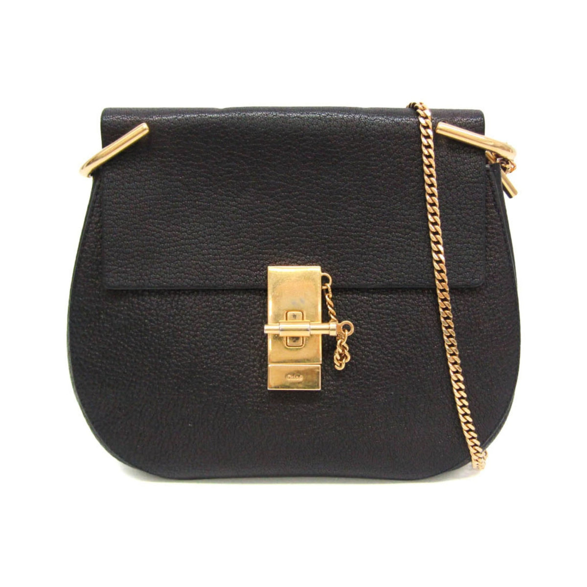 Chloe Drew Leather, Black, Leather, Crossbody Bag