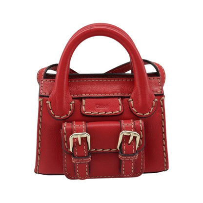 Chloe Edith Leather, Red, Leather, Clutch