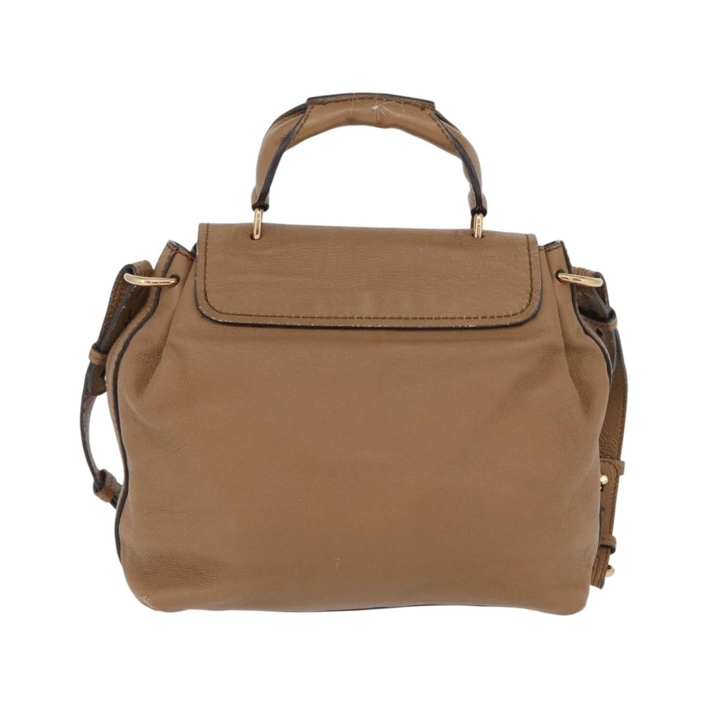 Chloe Elsie Convertible Satchel Leather, Brown, Leather, Handbag
