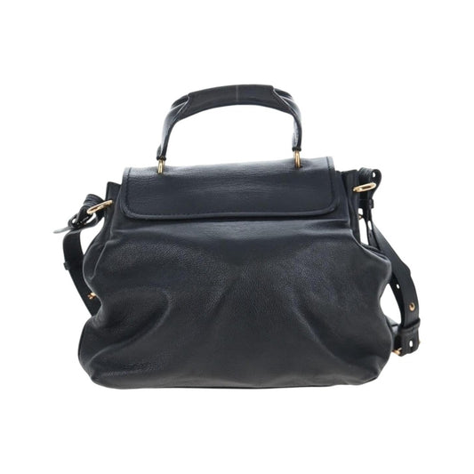 Chloe Elsie Convertible Satchel Leather, Black, Leather, Handbag