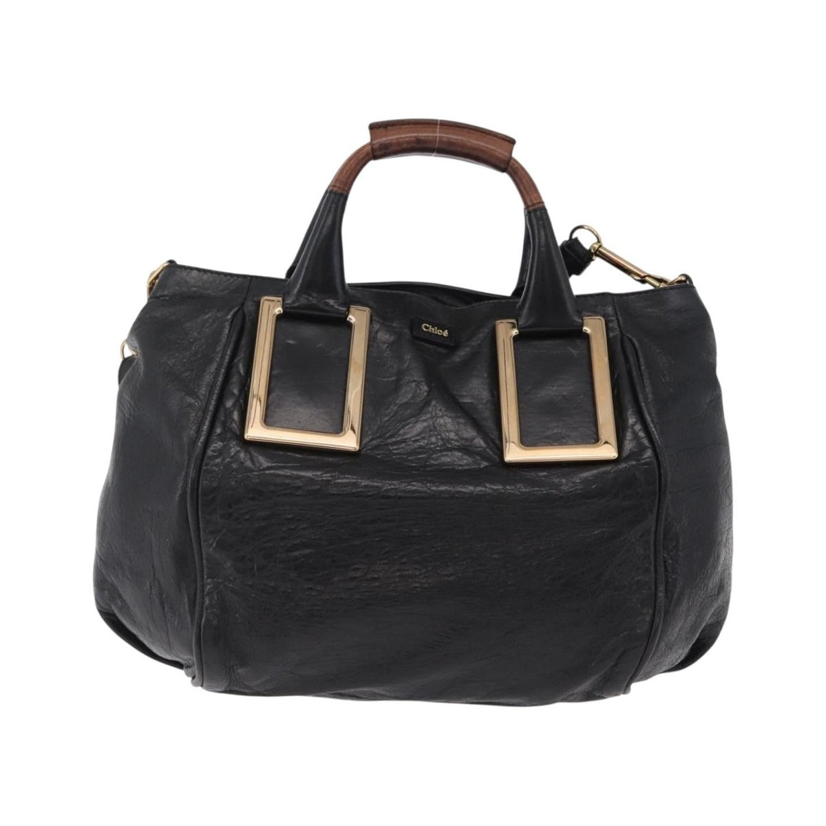 Chloe Ethel Leather, Black, Leather, Handbag
