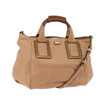 Chloe Ethel Leather, Beige, Leather, Handbag