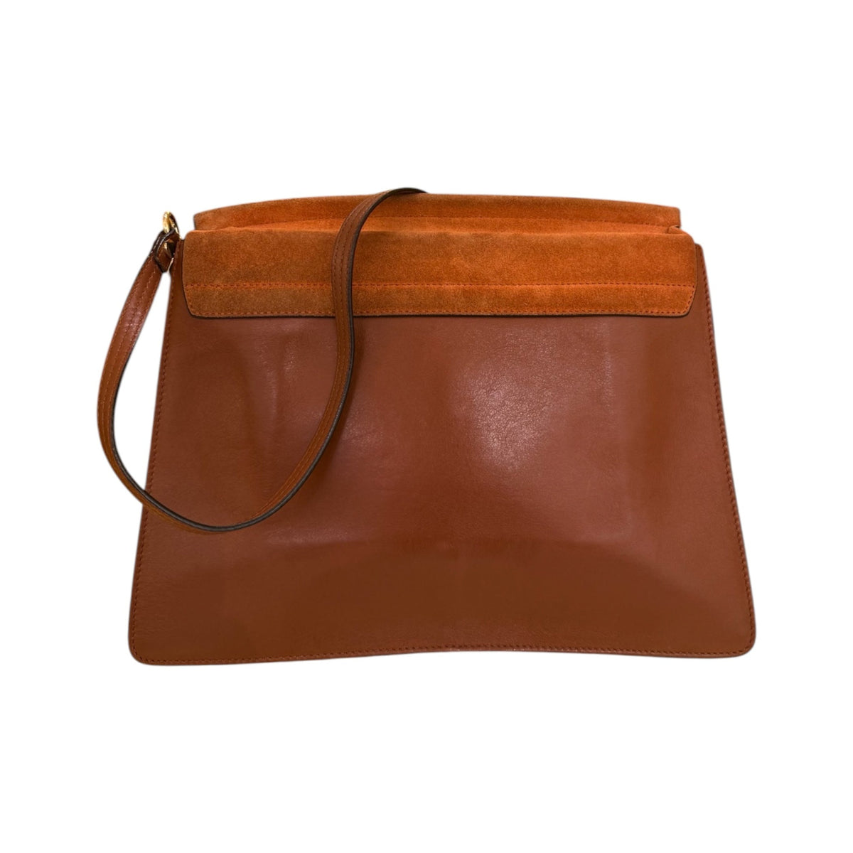 Chloe Faye Chain Leather and Suede, Brown, Leather, Shoulder Bag