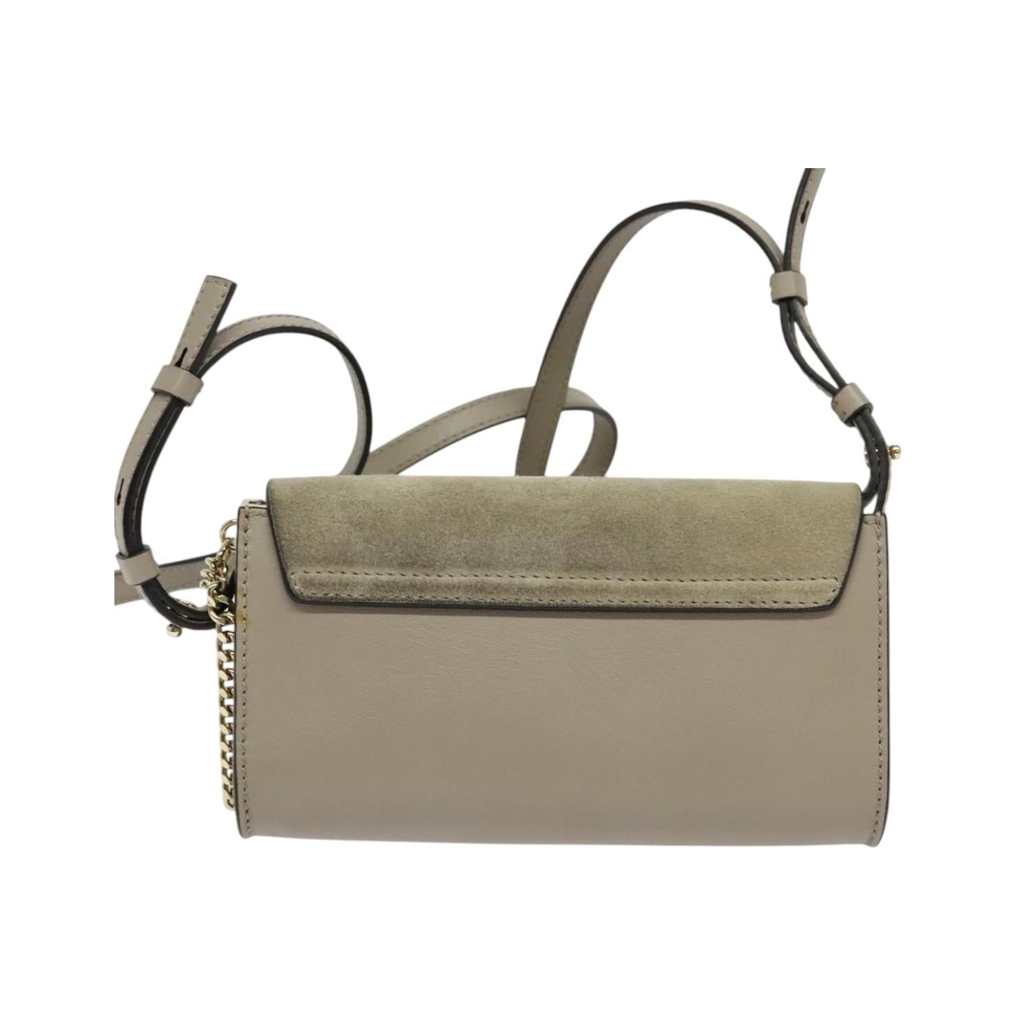 Chloe Faye Leather and Suede, Beige, Leather, Shoulder Bag