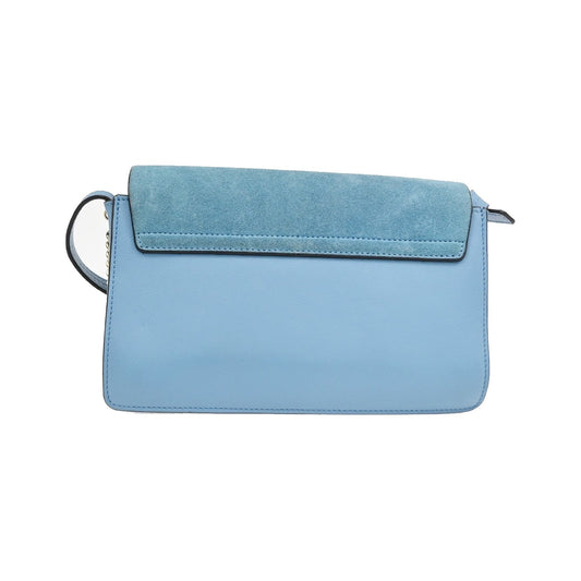 Chloe Faye Leather and Suede, Blue, Leather, Shoulder Bag