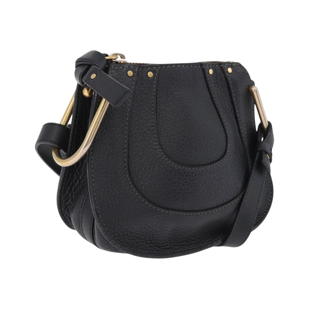Chloe Hayley Hobo Leather, Black, Leather, Shoulder Bag