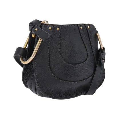 Chloe Hayley Hobo Leather, Black, Leather, Shoulder Bag