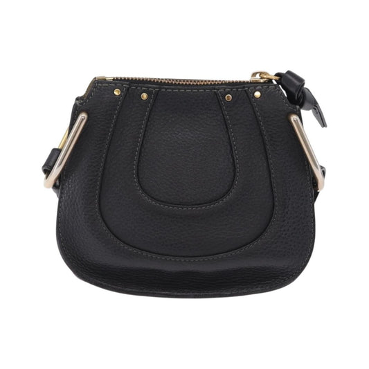 Chloe Hayley Hobo Leather, Black, Leather, Shoulder Bag