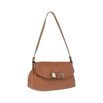 Chloe Lily Leather, Brown, Leather, Shoulder Bag