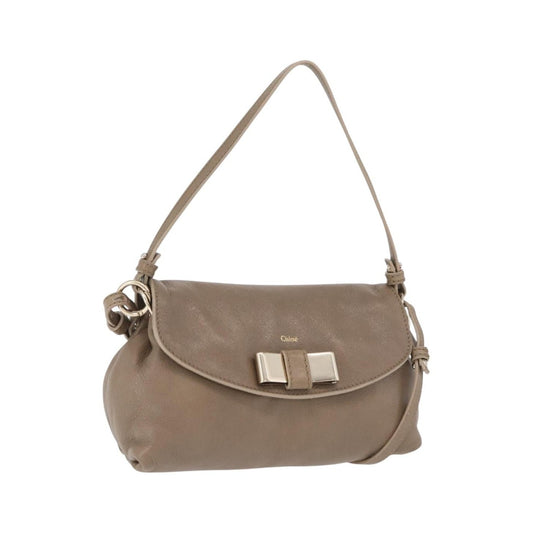 Chloe Lily Leather, Beige, Leather, Shoulder Bag