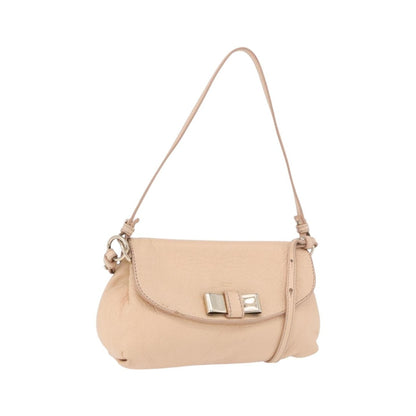 Chloe Lily Leather, Beige, Leather, Shoulder Bag