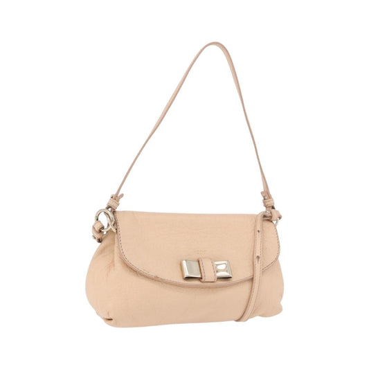 Chloe Lily Leather, Beige, Leather, Shoulder Bag