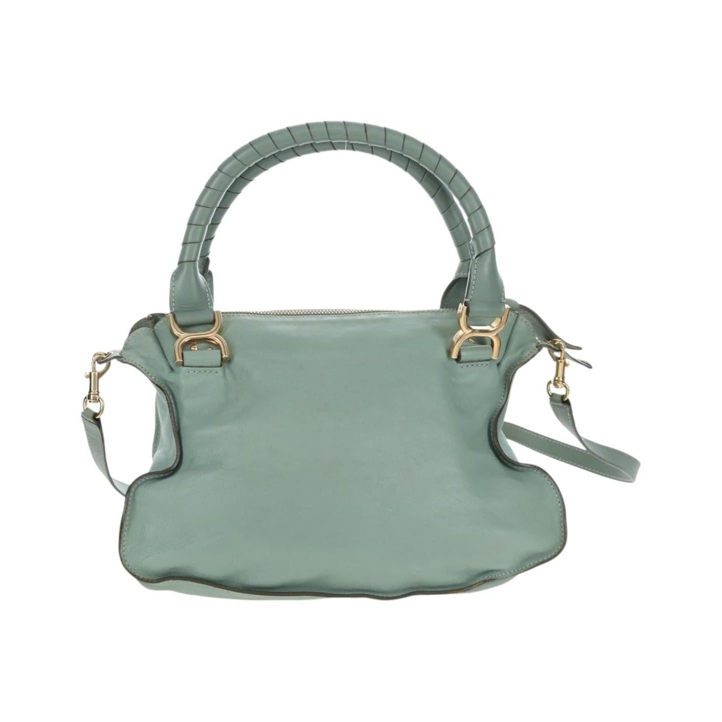 Chloe Marcie Top Handle Leather, Green, Leather, Handbag