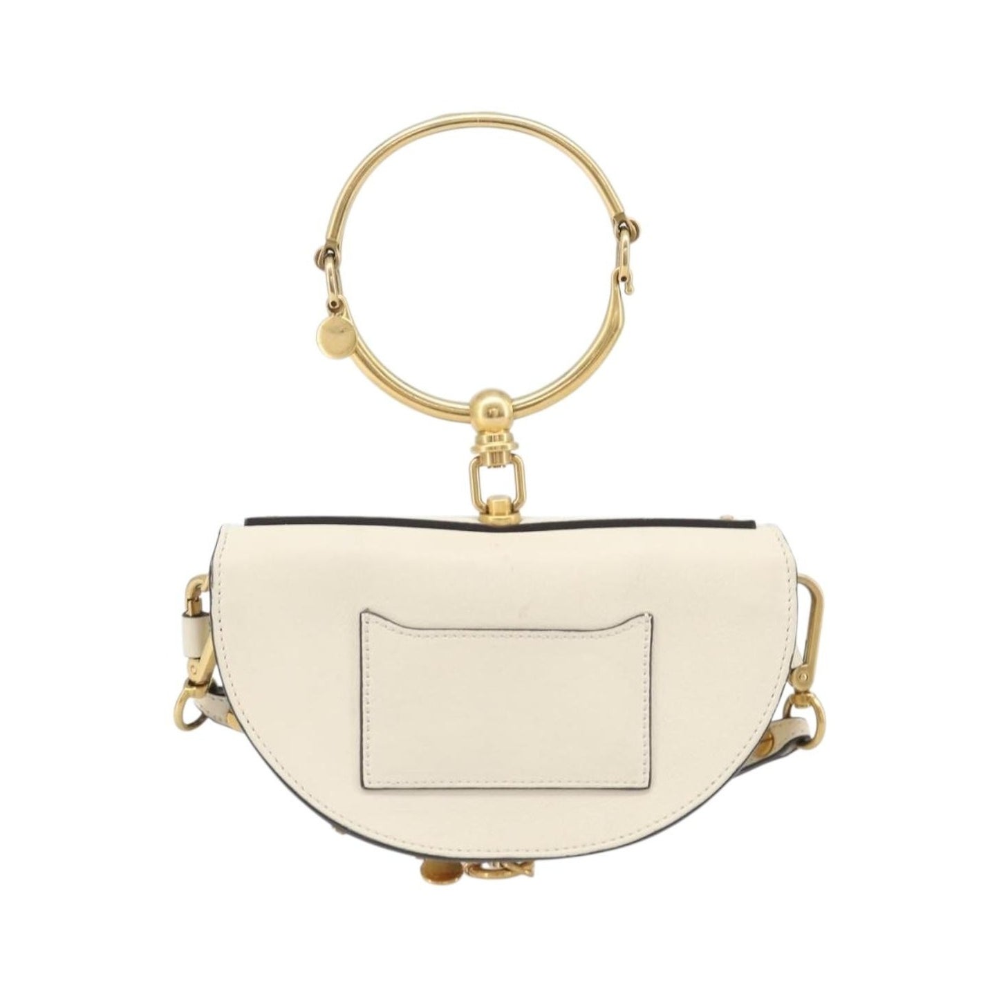 Chloe Nile Minaudière Leather, White, Leather, Handbag