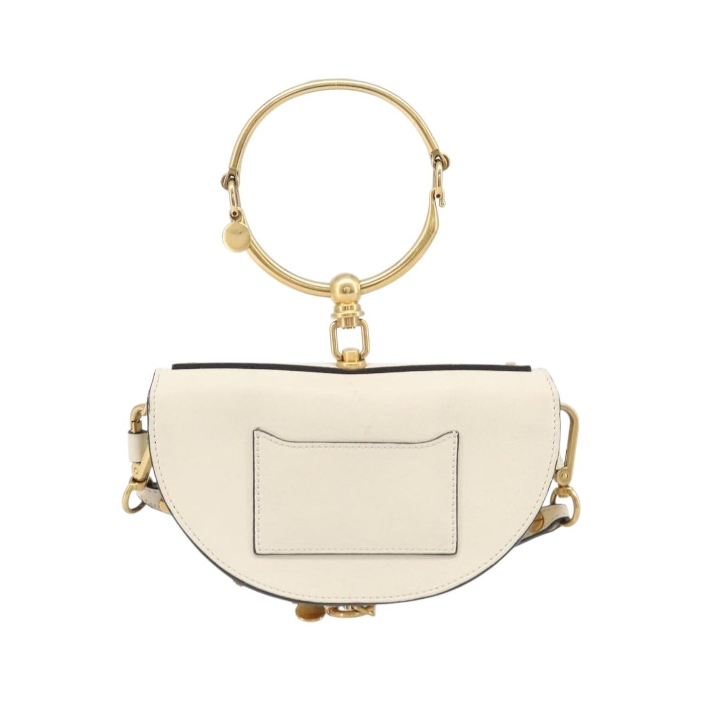 Chloe Nile Minaudière Leather, White, Leather, Handbag