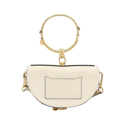 Chloe Nile Minaudière Leather, White, Leather, Handbag