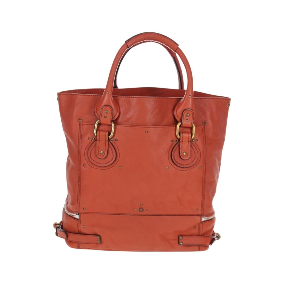 Chloe Paddington Leather, Orange, Leather, Tote Bag