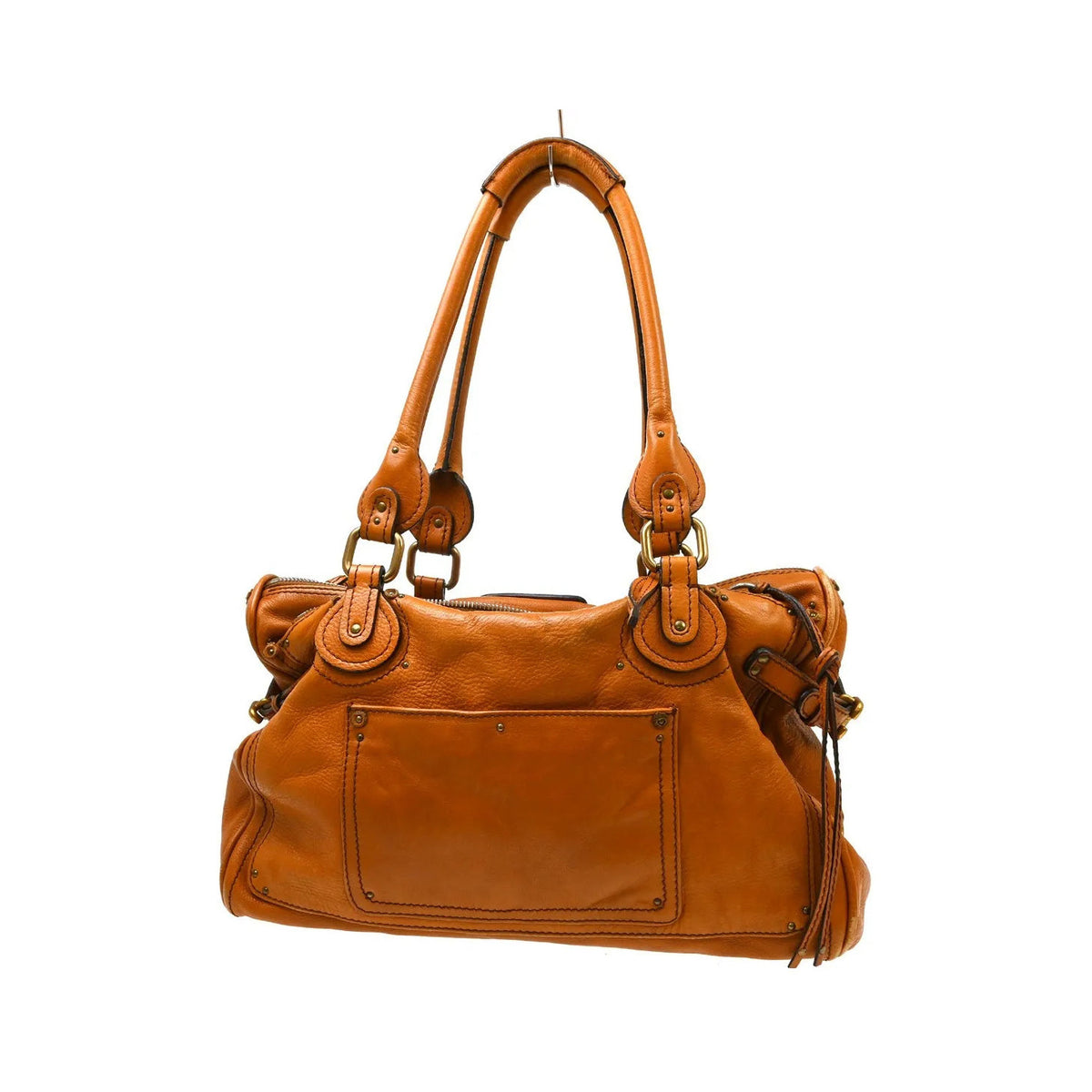 Chloe Paddington Lock Leather, Brown, Leather, Handbag