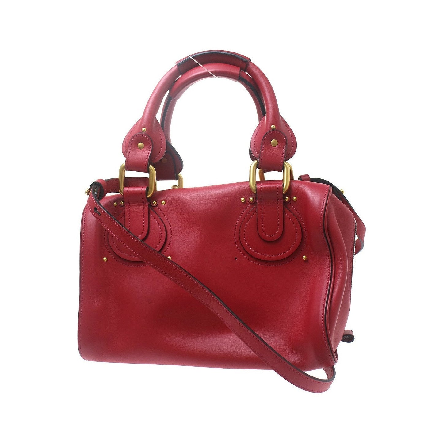Chloe Paddington Lock Leather, Red, Leather, Handbag