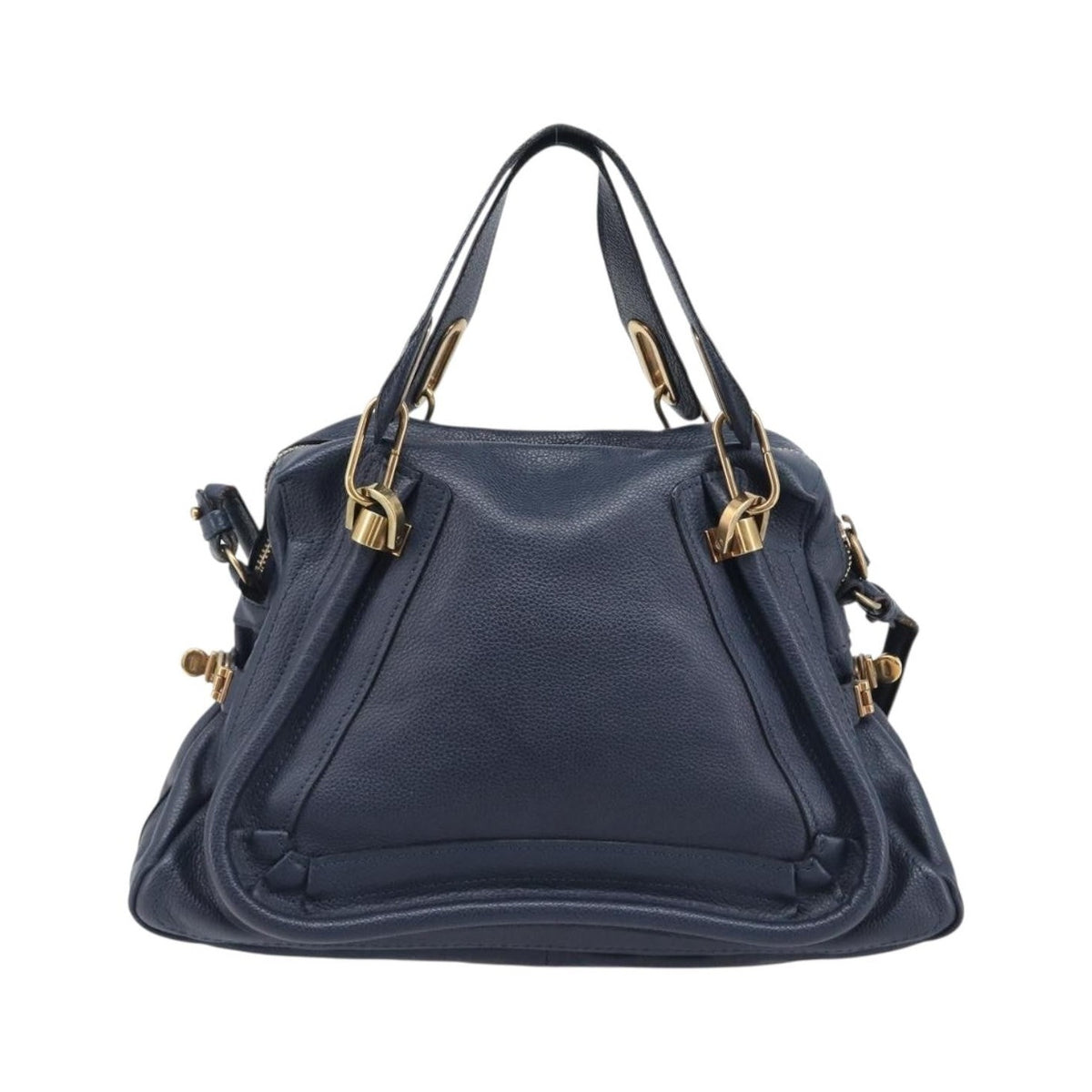 Chloe Paraty Top Handle Leather, Navy, Leather, Handbag