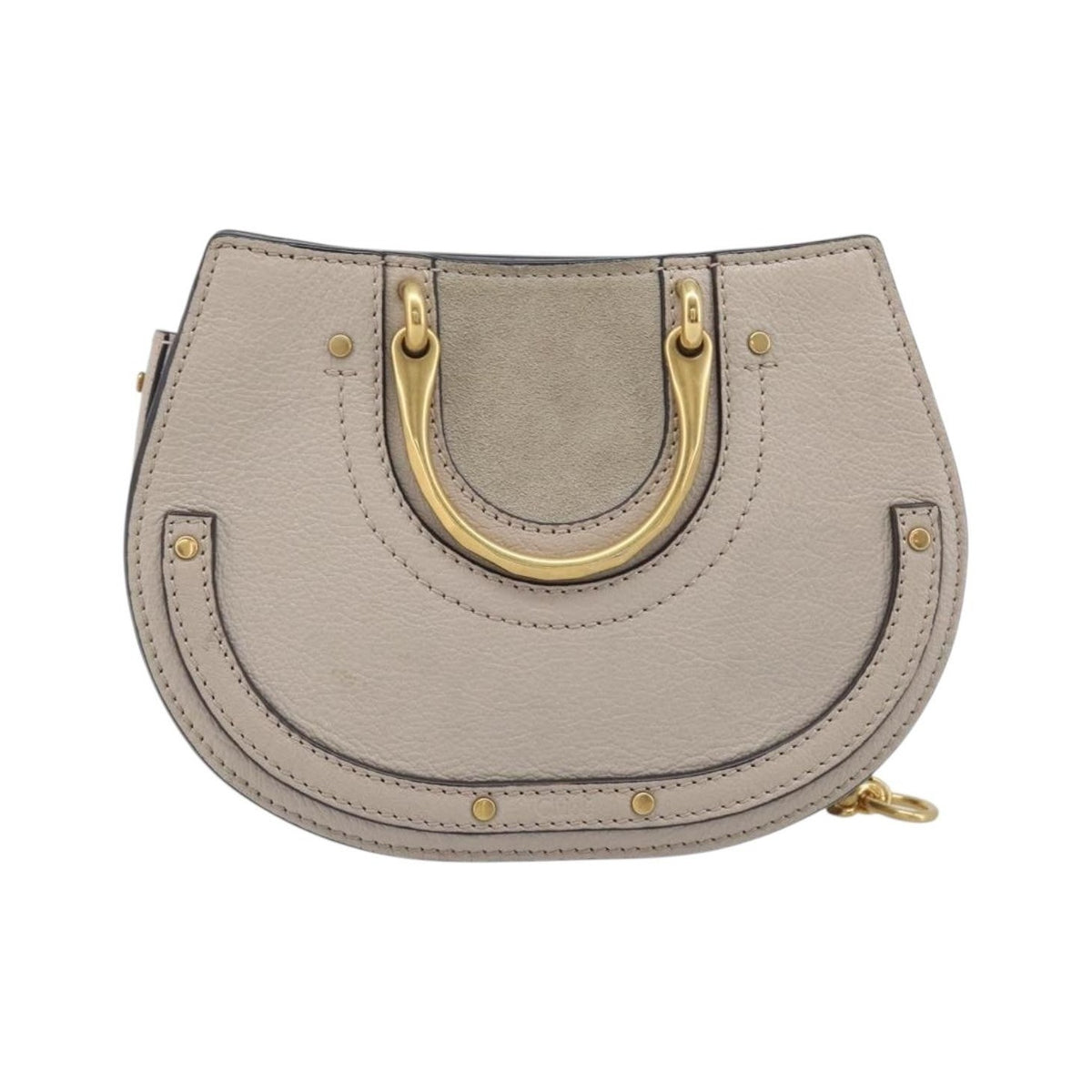 Chloe Pixie Belt Leather and Suede, Beige, Leather, Handbag