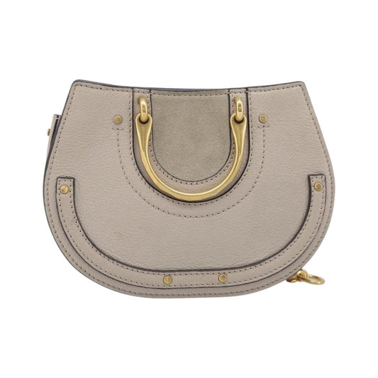 Chloe Pixie Belt Leather and Suede, Beige, Leather, Handbag