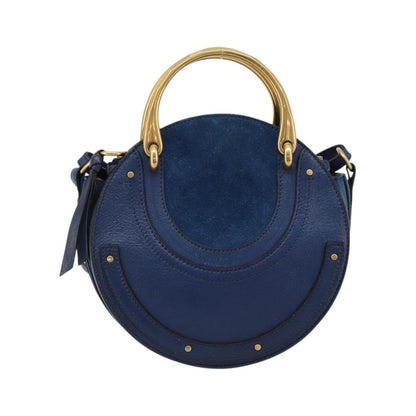 Chloe Pixie Leather and Suede, Blue, Leather, Crossbody Bag