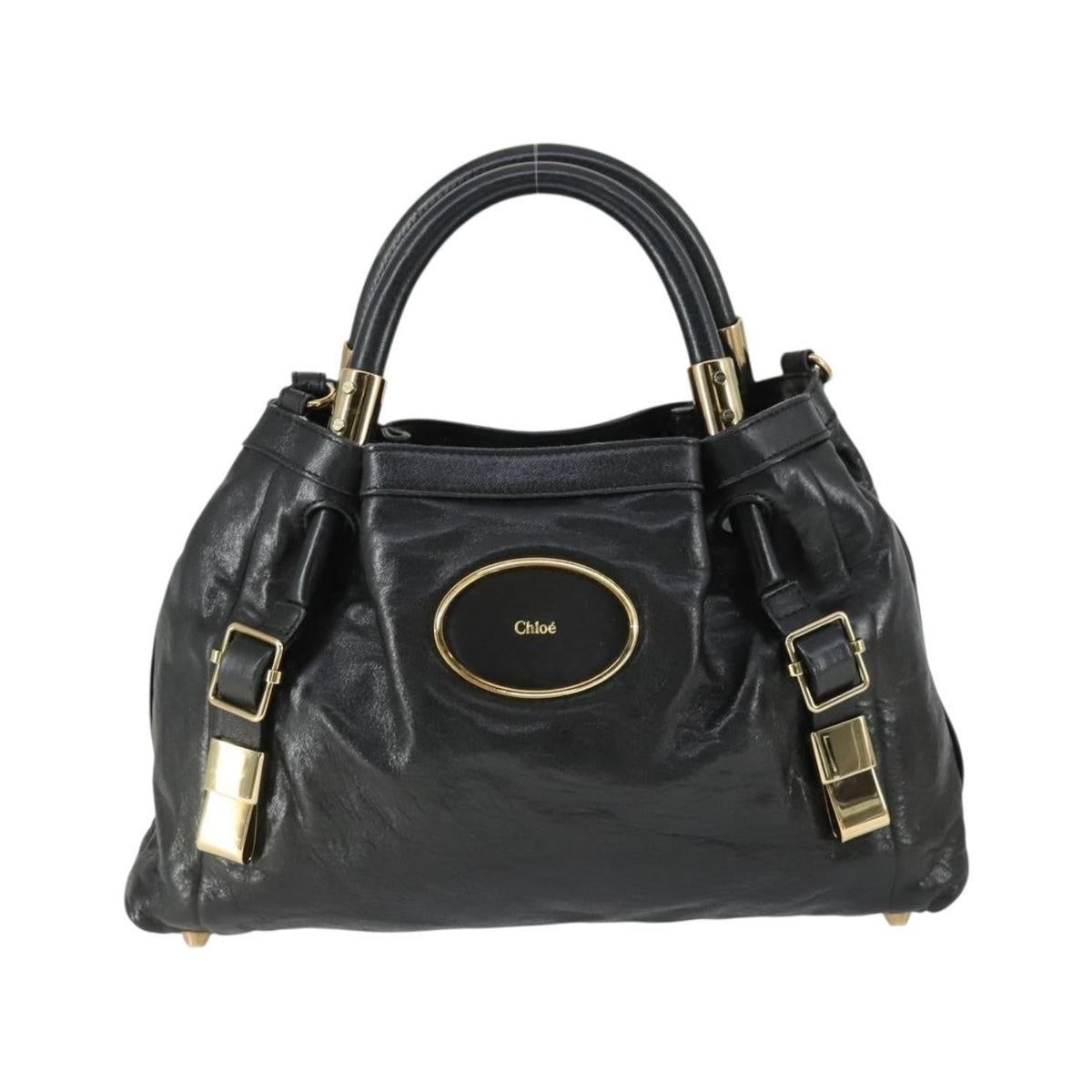 Chloe Victoria Leather, Black, Leather, Handbag