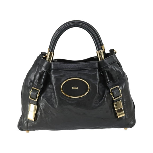 Chloe Victoria Leather, Black, Leather, Handbag