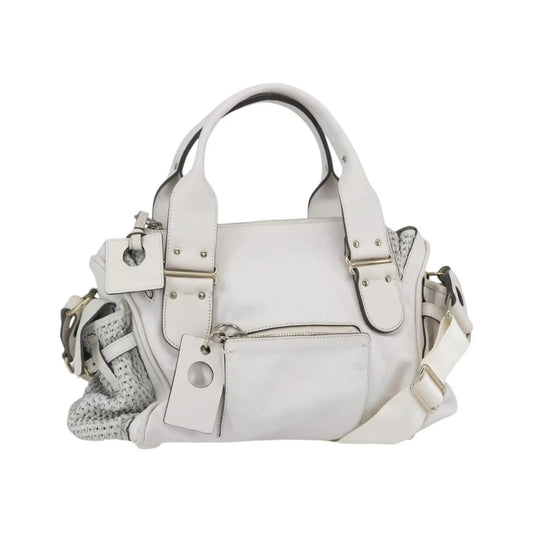 Chloe Vintage Leather, White, Leather, Shoulder Bag