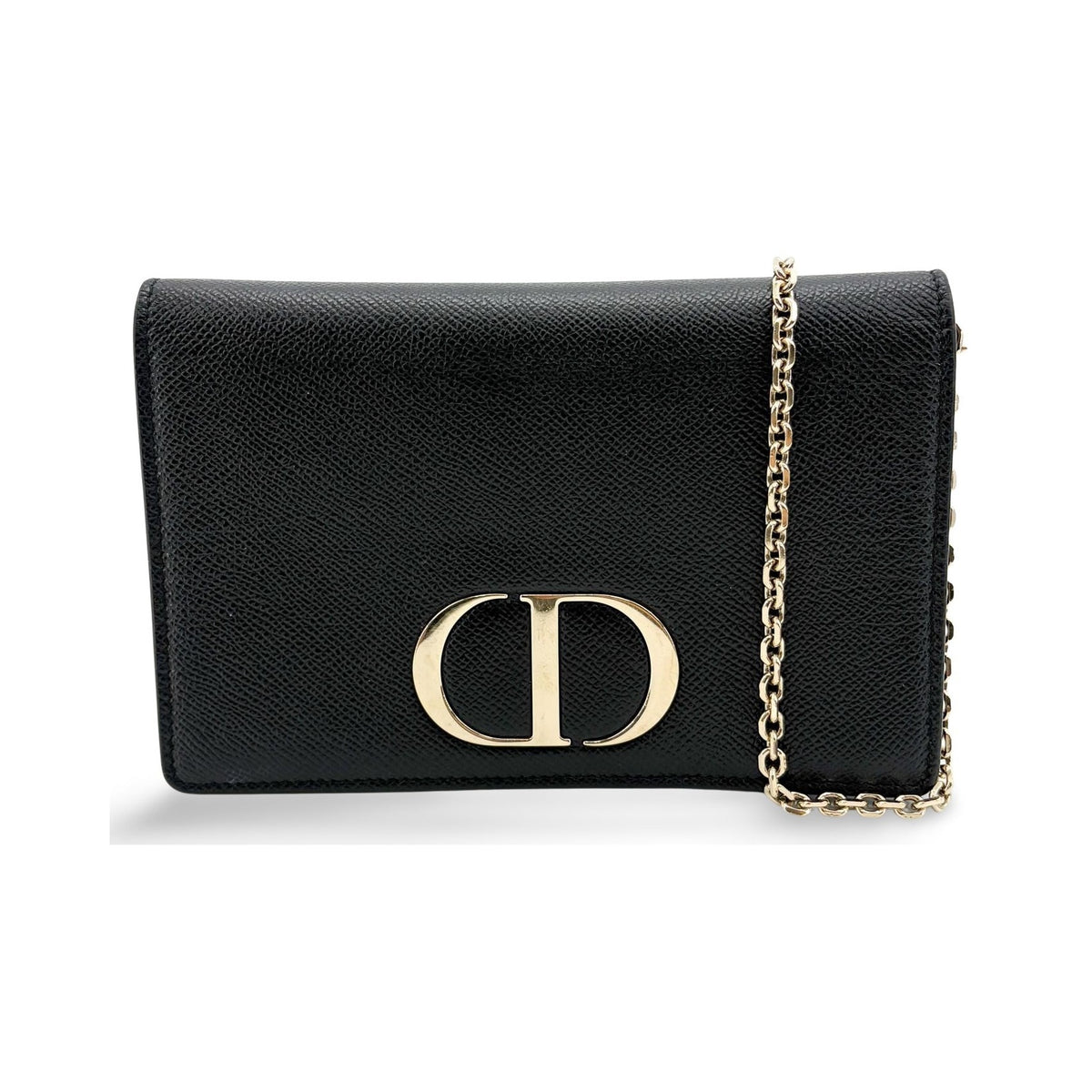 Christian Dior 30 Montaigne 2-in-1 Leather, Black, Calfskin, Clutch