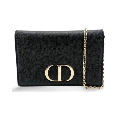 Christian Dior 30 Montaigne 2-in-1 Leather, Black, Calfskin, Clutch
