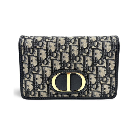 Christian Dior 30 Montaigne 2-in-1 Oblique Canvas, Navy, Other, Clutch