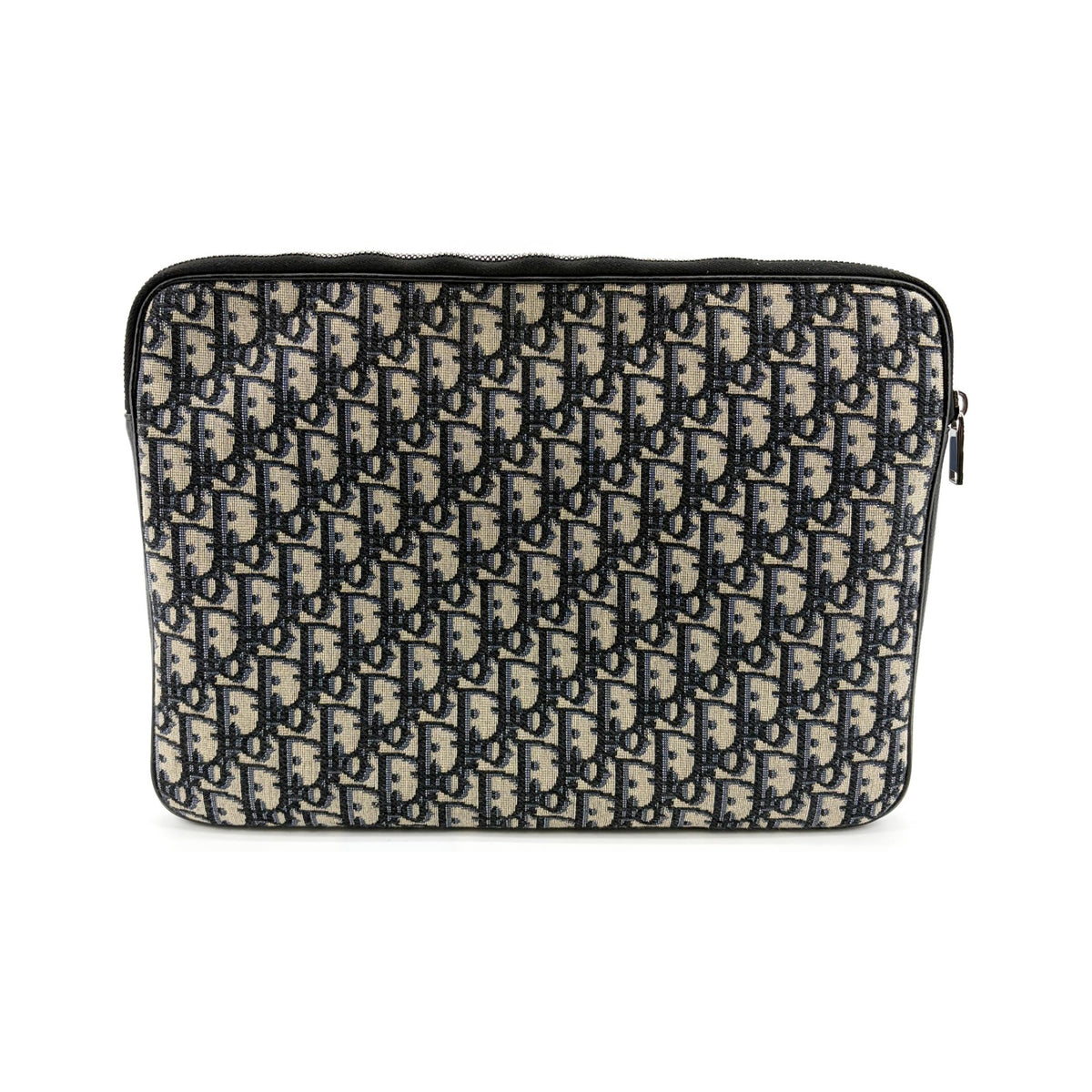 Christian Dior A4 Zip Oblique Canvas, Beige, Canvas, Clutch