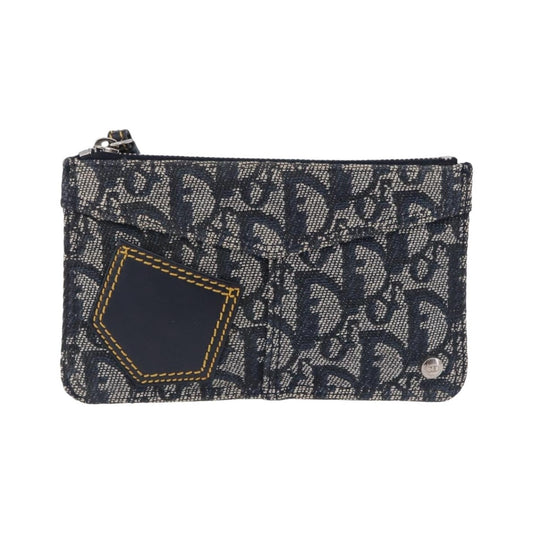 Christian Dior A5 Pouch Oblique Canvas, Navy, Canvas, Clutch