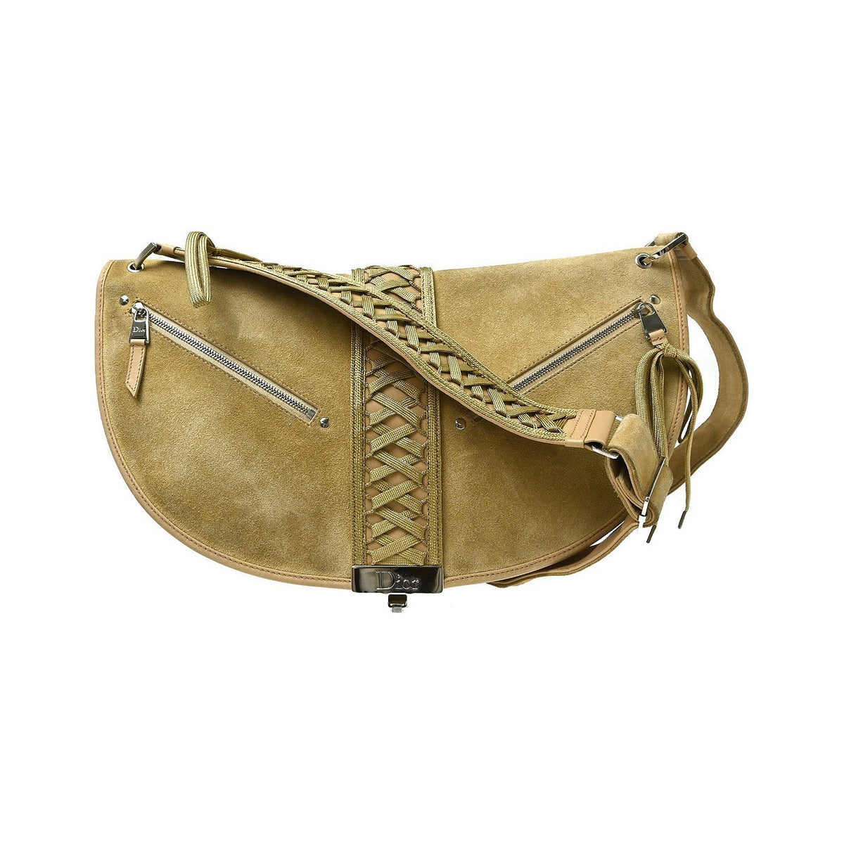 Christian Dior Admit It Suede, Beige, Suede, Shoulder Bag