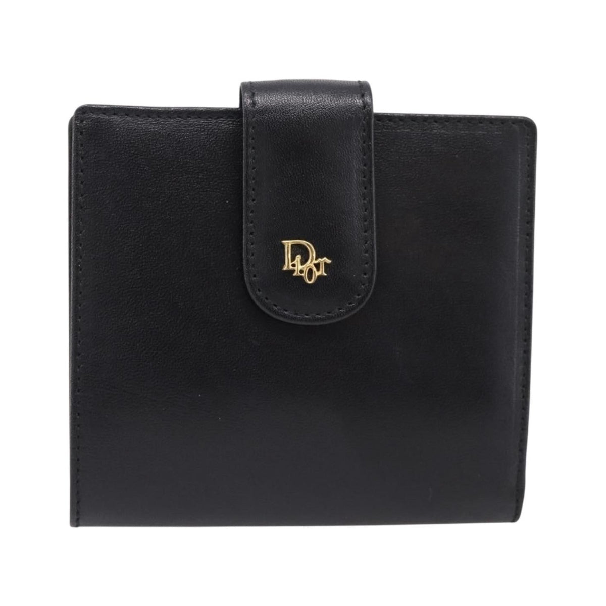 Christian Dior Bifold Card Holder Leather, Black, Leather, Card Holder