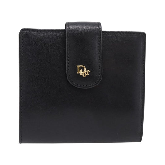 Christian Dior Bifold Card Holder Leather, Black, Leather, Card Holder