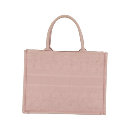 Christian Dior Book Cannage Embroidered Canvas, Pink, Canvas, Tote Bag