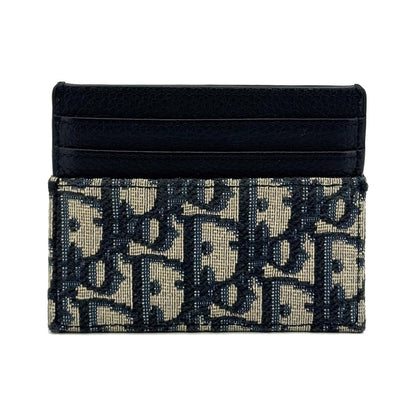 Christian Dior Card Holder Oblique Canvas and Leather, Black, Canvas, Card Holder