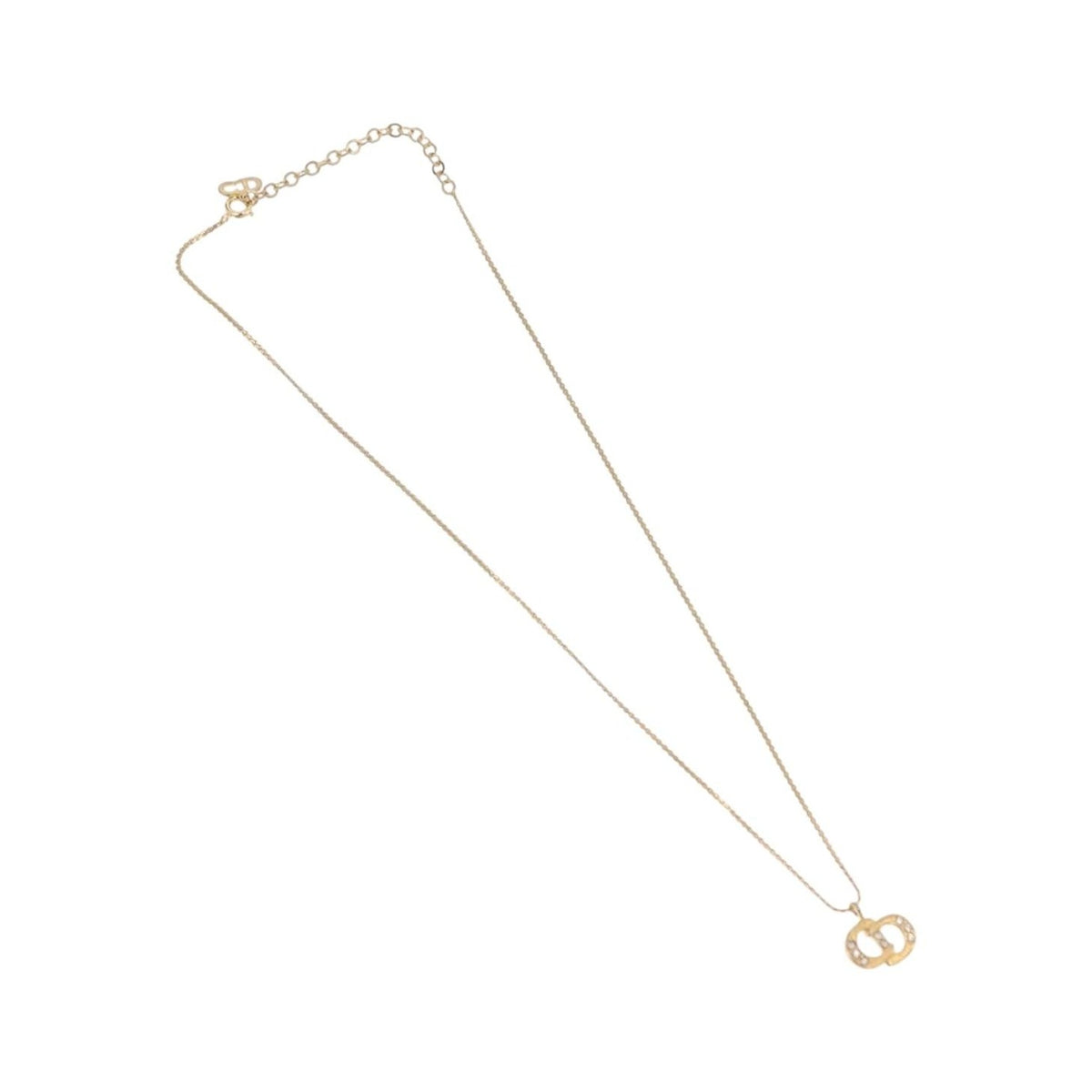 Christian Dior CD Pendant Metal, Gold, Metal, Necklace