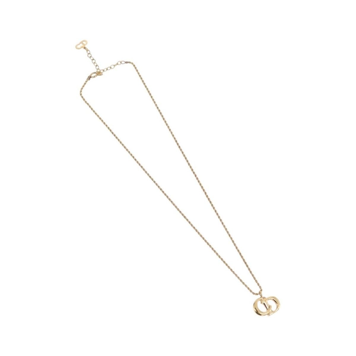 Christian Dior CD Pendant Metal, Gold, Metal, Necklace