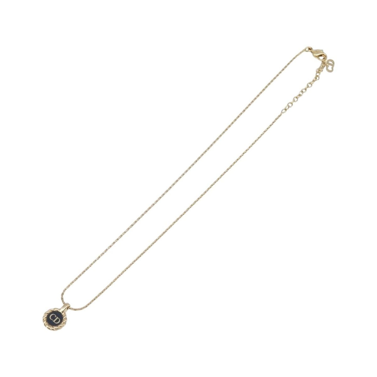 Christian Dior CD Pendant Metal, Gold, Metal, Necklace