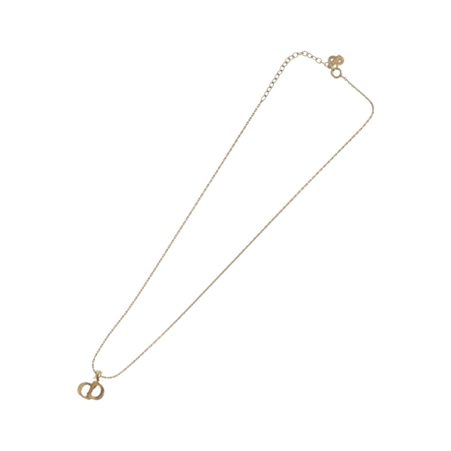 Christian Dior CD Pendant Metal and Crystals, Gold, Metal, Necklace