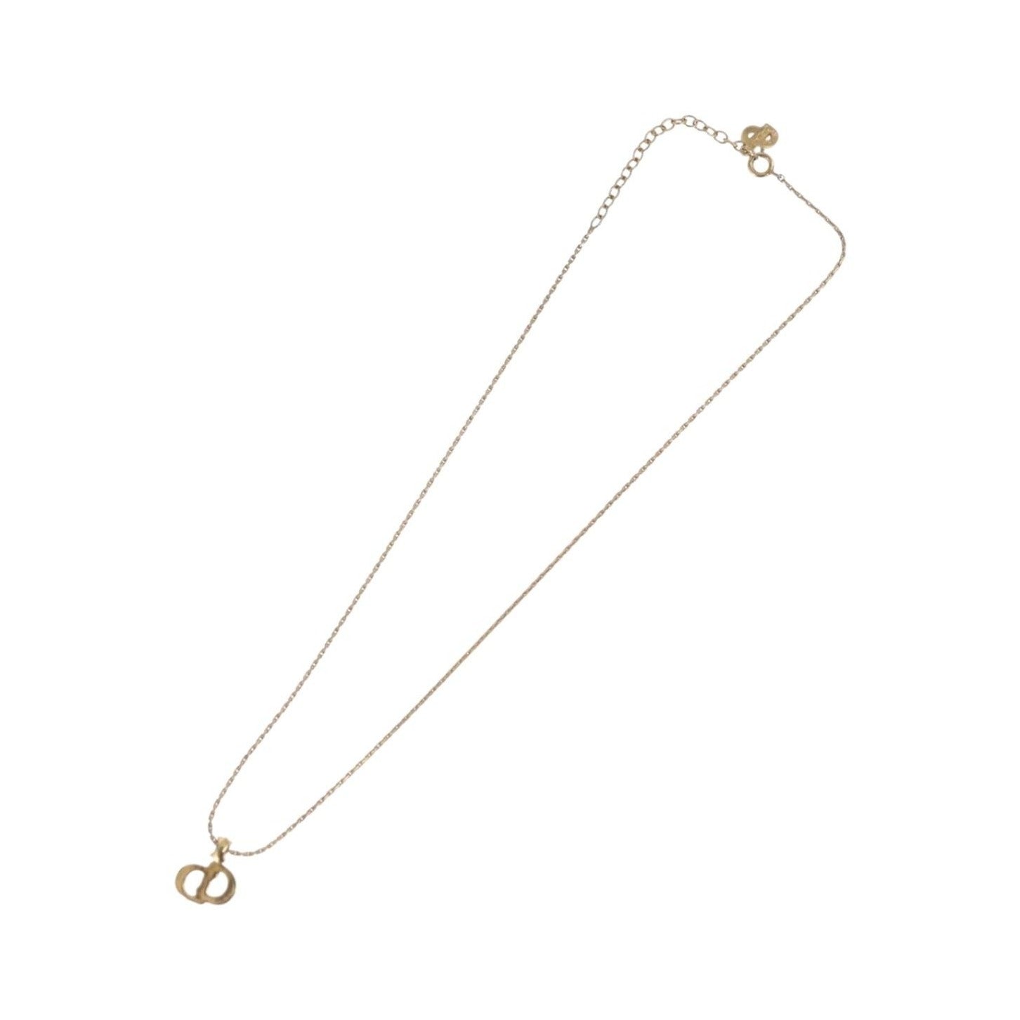 Christian Dior CD Pendant Metal and Crystals, Gold, Metal, Necklace