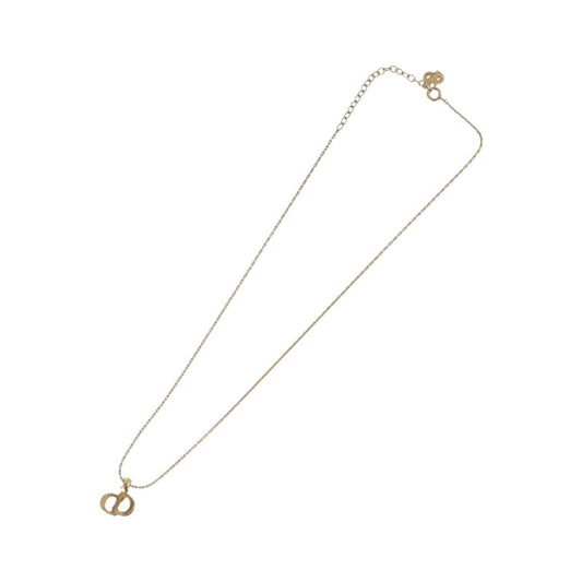 Christian Dior CD Pendant Metal and Crystals, Gold, Metal, Necklace