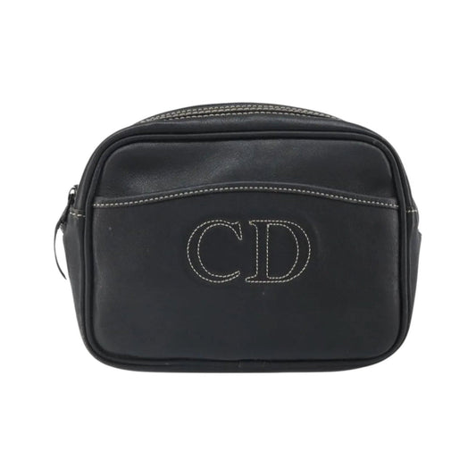 Christian Dior CD Shoulder bag Leather, Navy, Leather, Shoulder Bag